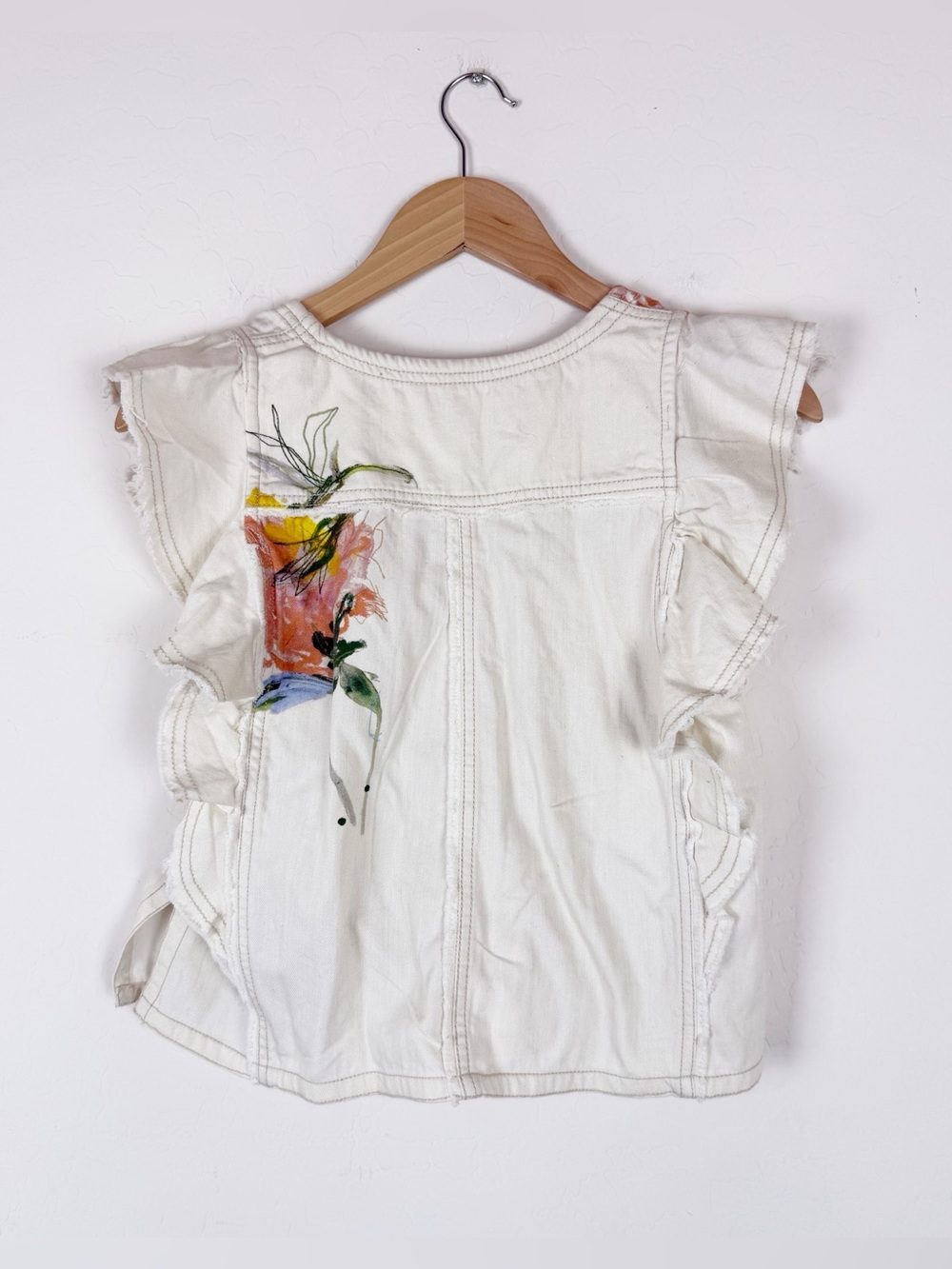 anthropologie Pilcro x leigh viner flutter sleeve blouse - Picture 5 of 8
